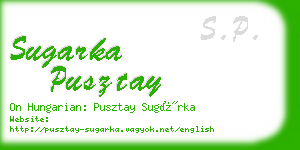 sugarka pusztay business card